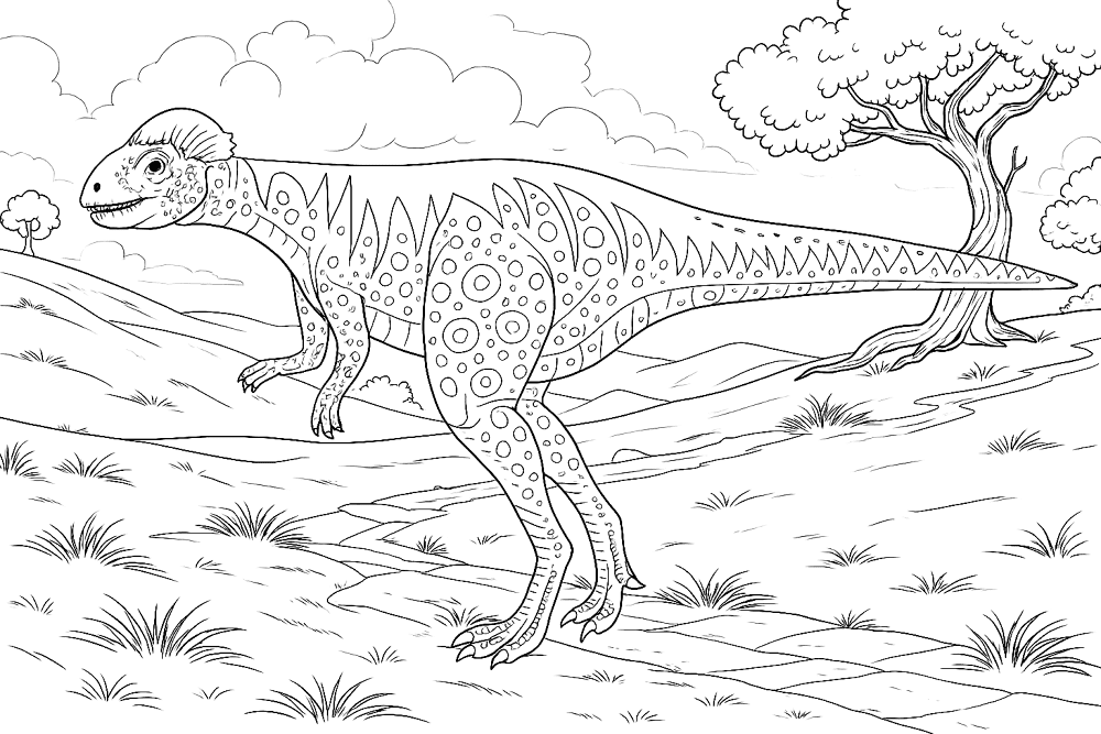 Desenho de Paquicefalossauro para colorir e imprimir: número 13