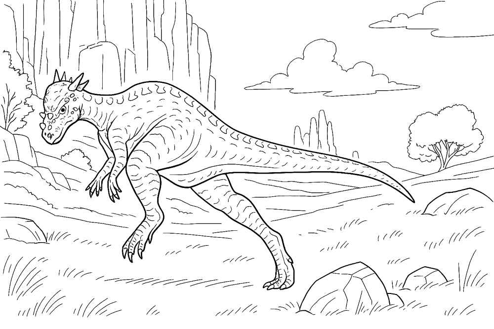 Desenho de Paquicefalossauro para colorir e imprimir: número 14