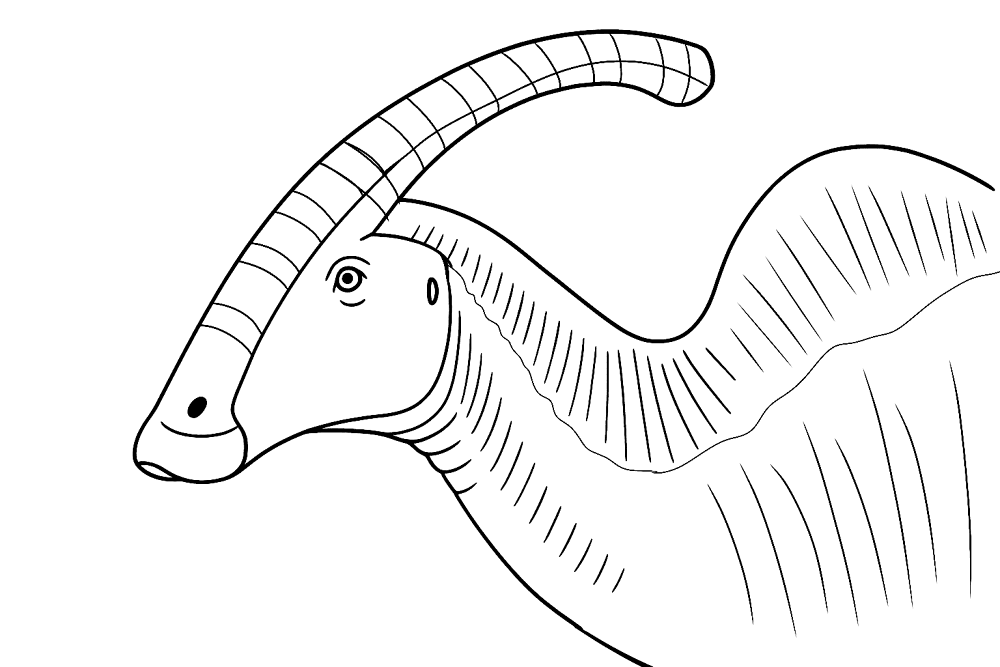 Desenho de Parassaurolofo para colorir e imprimir: número 21