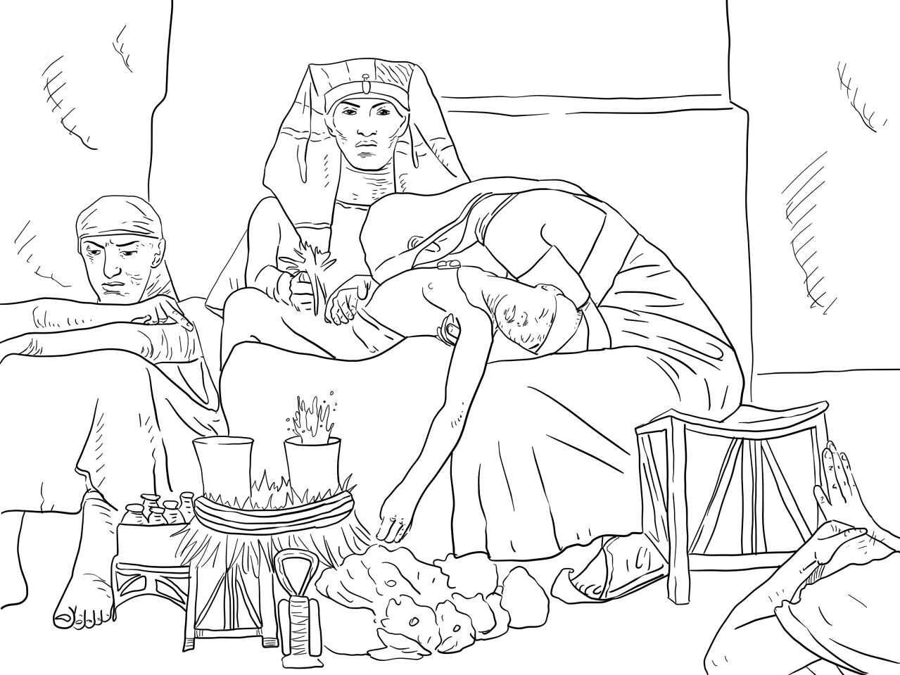 Desenho de Páscoa para colorir e imprimir: número 4