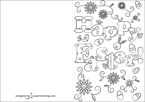 Desenho de Páscoa para colorir e imprimir: número 6