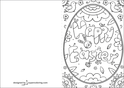 Desenho de Páscoa para colorir e imprimir: número 7