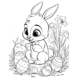 Desenho de Páscoa para colorir e imprimir: número 15