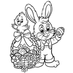 Desenho de Páscoa para colorir e imprimir: número 16
