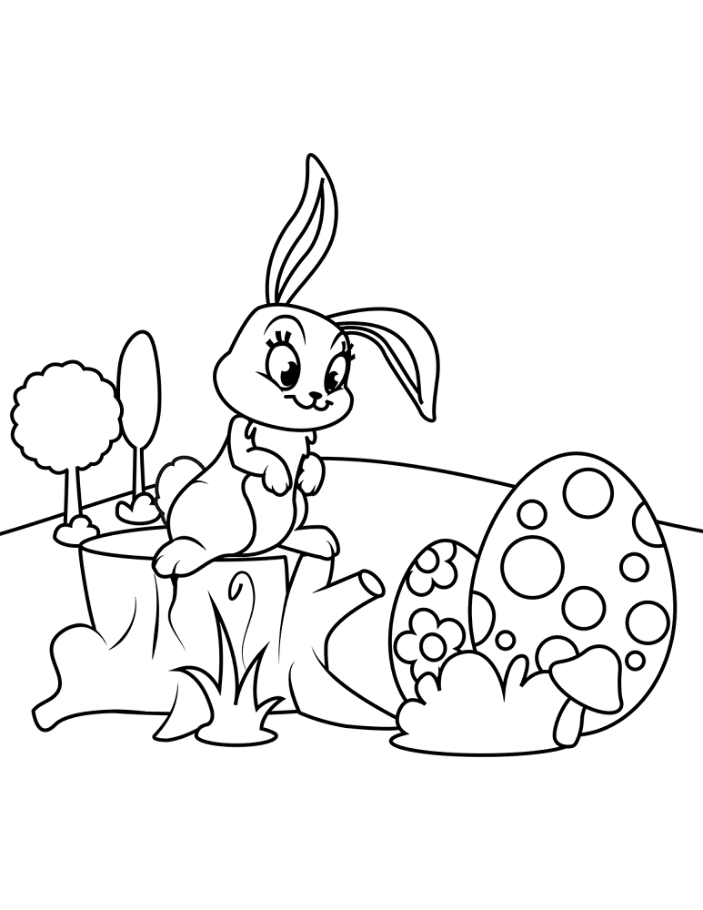 Desenho de Páscoa para colorir e imprimir: número 18