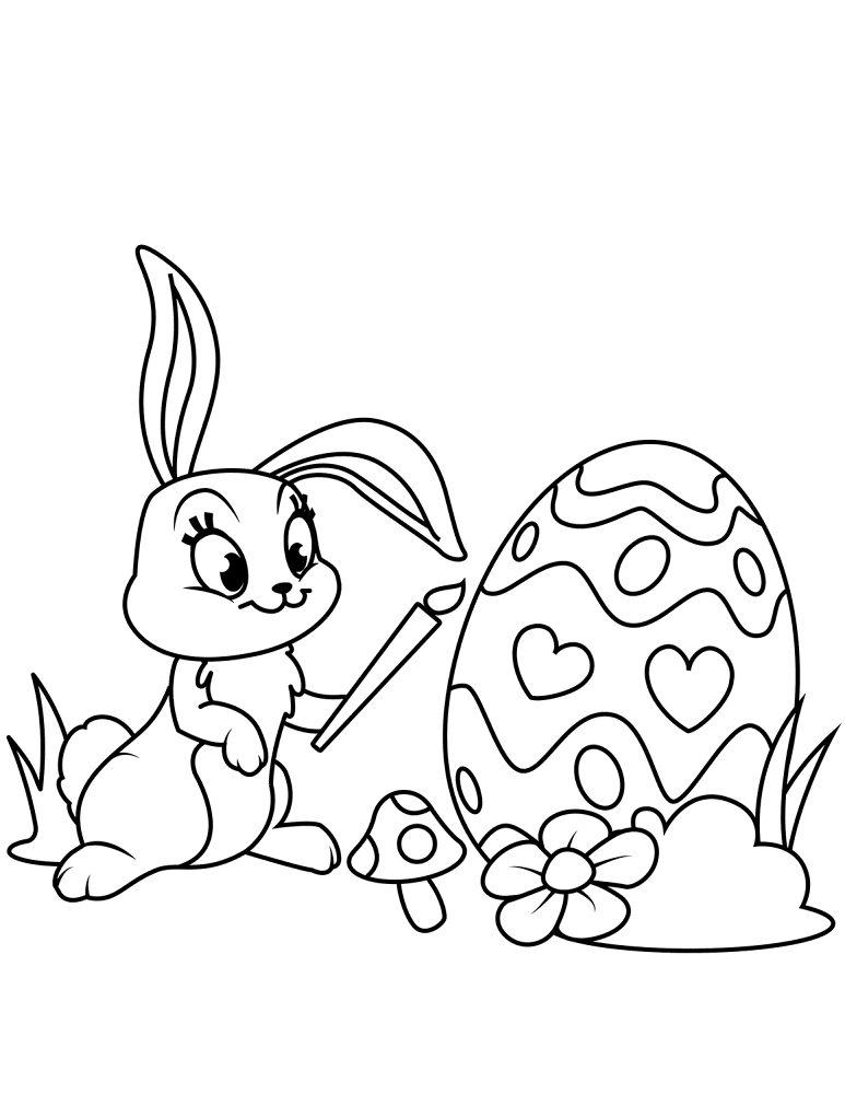 Desenho de Páscoa para colorir e imprimir: número 19