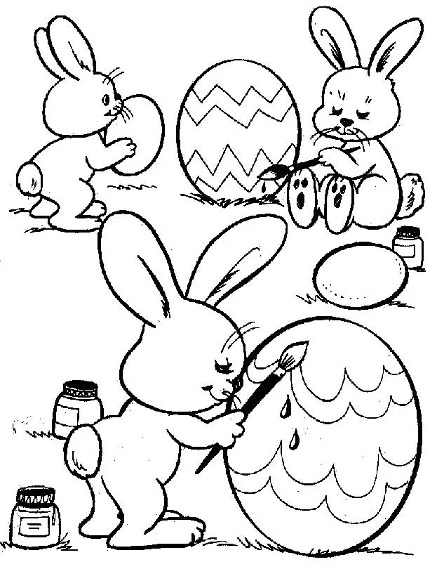 Desenho de Páscoa para colorir e imprimir: número 27