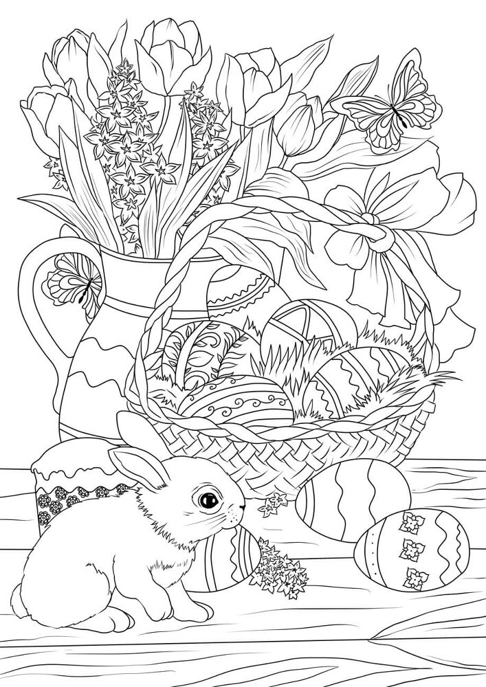 Desenho de Páscoa para colorir e imprimir: número 40
