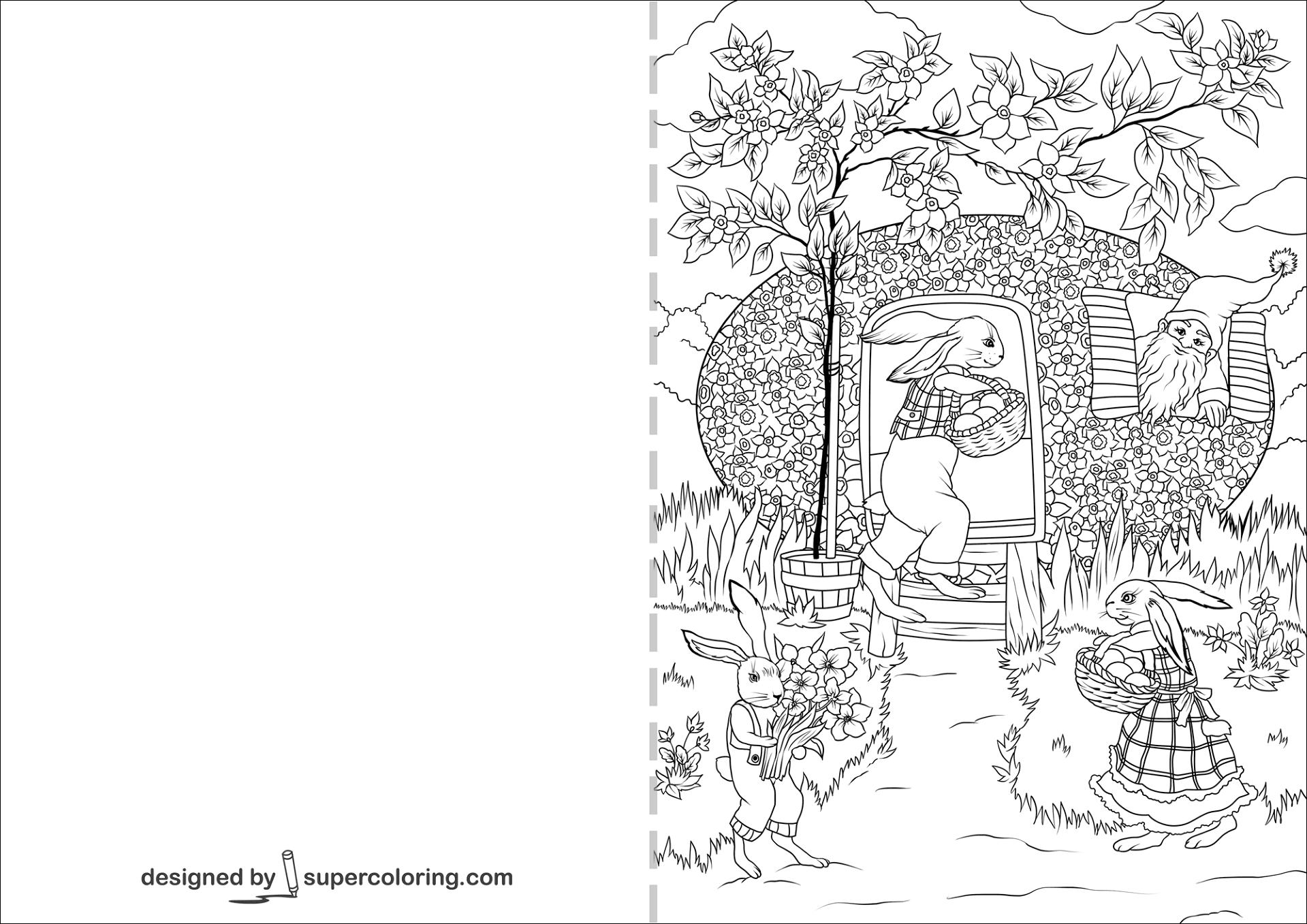 Desenho de Páscoa para colorir e imprimir: número 41