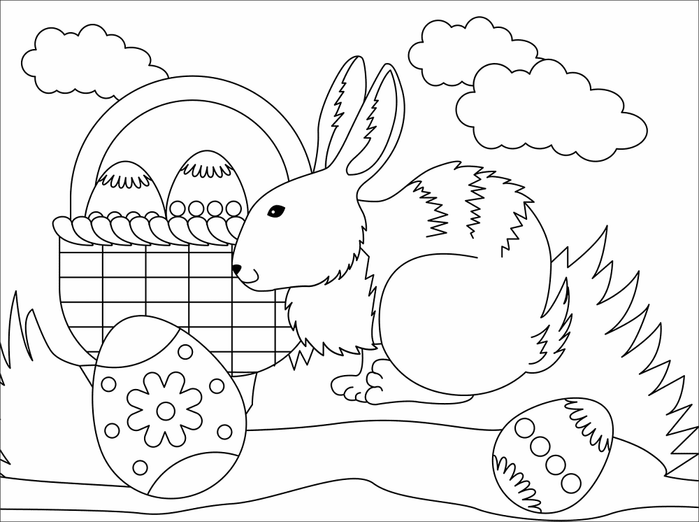 Desenho de Páscoa para colorir e imprimir: número 42
