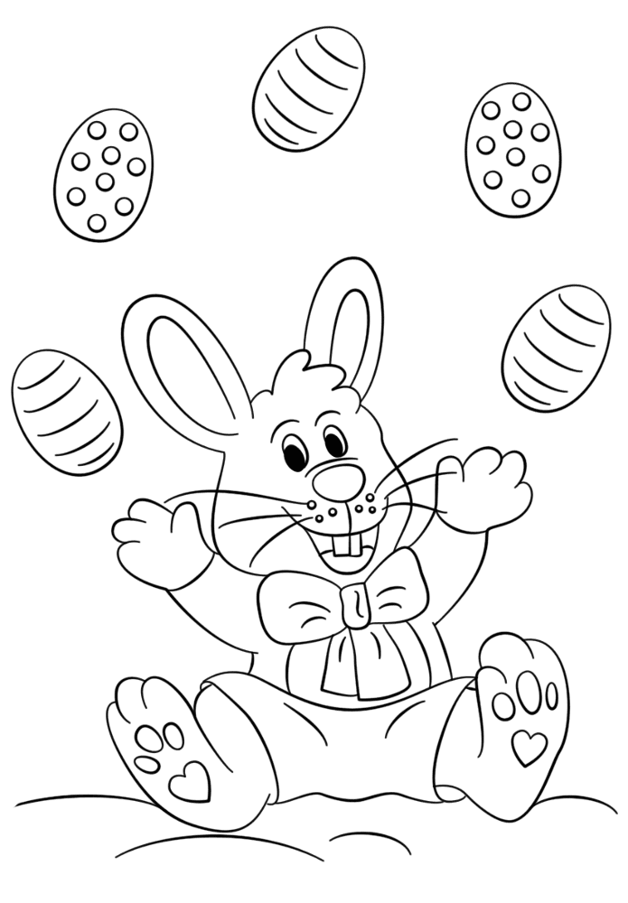 Desenho de Páscoa para colorir e imprimir: número 43