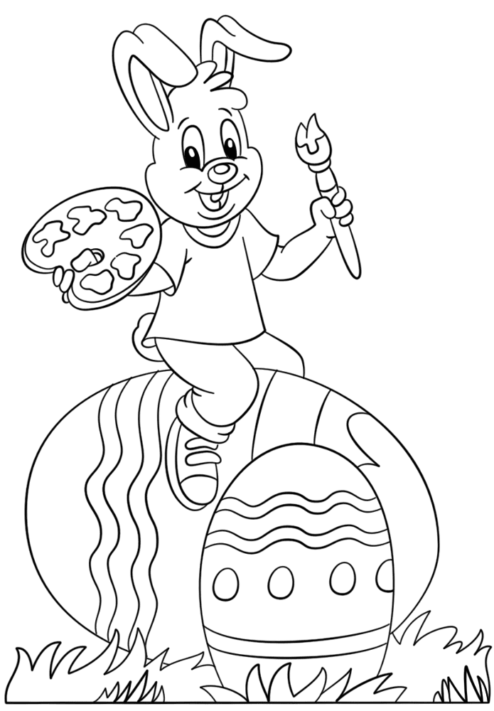 Desenho de Páscoa para colorir e imprimir: número 44