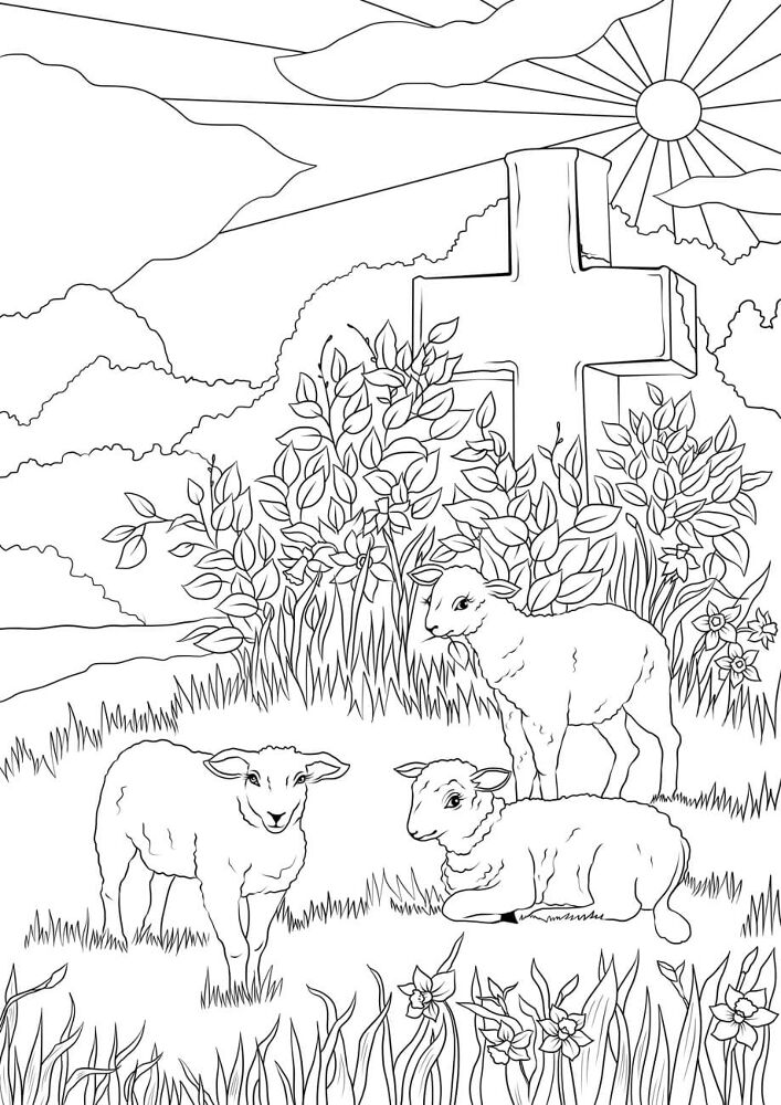 Desenho de Páscoa para colorir
