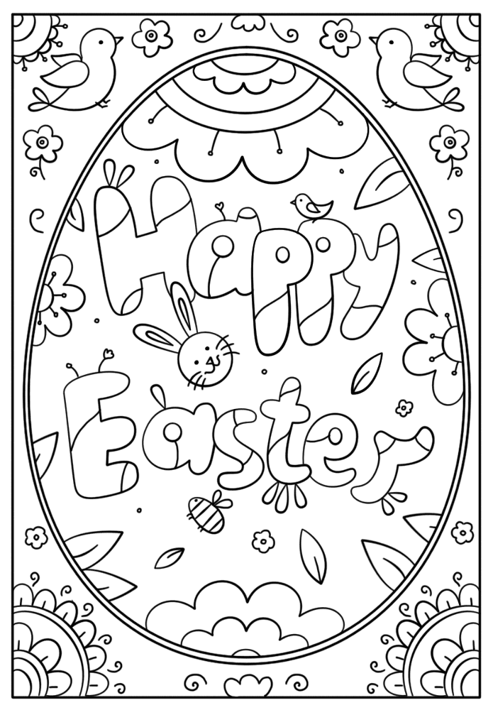 Desenho de Páscoa para colorir