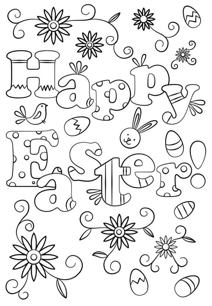 Desenho de Páscoa para colorir
