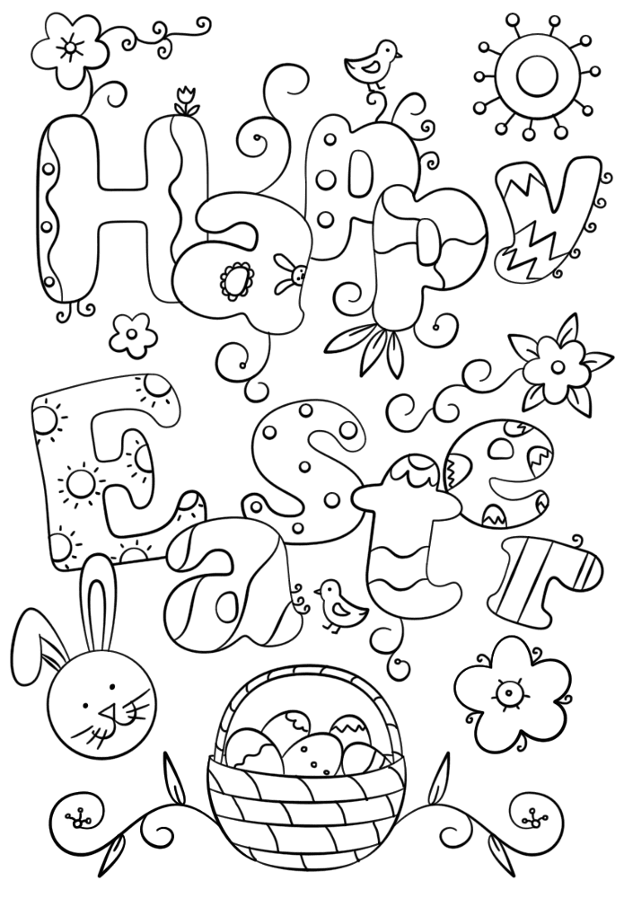Desenho de Páscoa para colorir