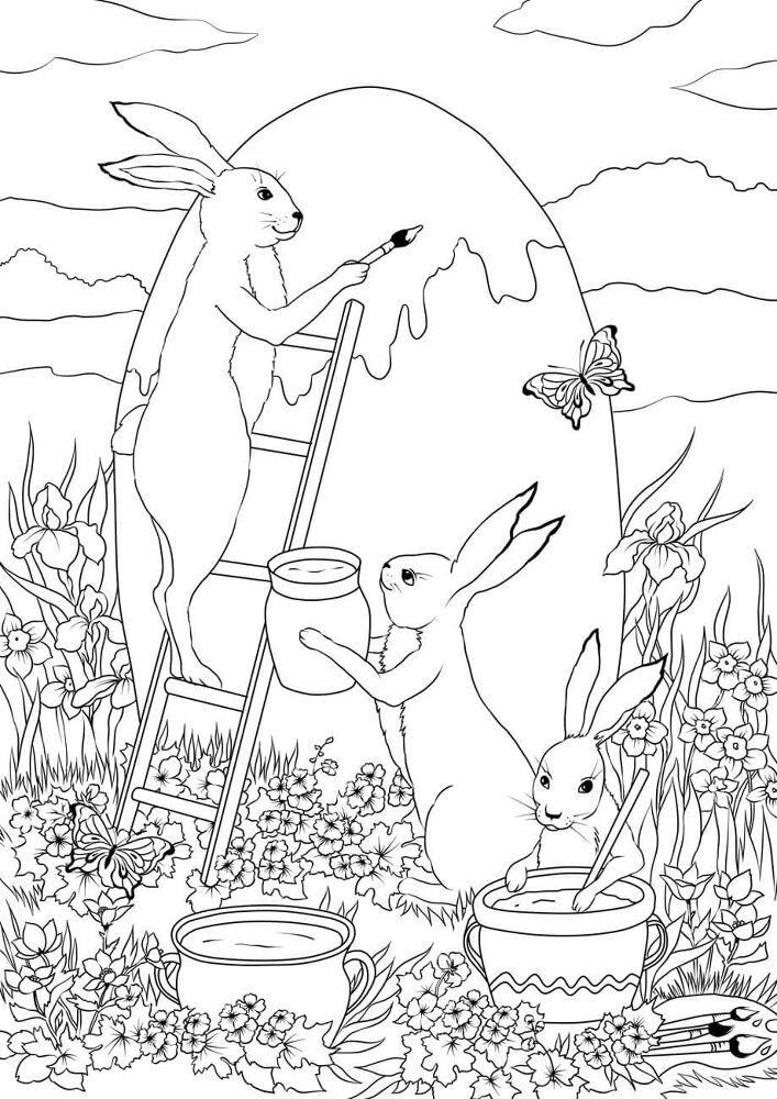 Desenho de Páscoa para colorir