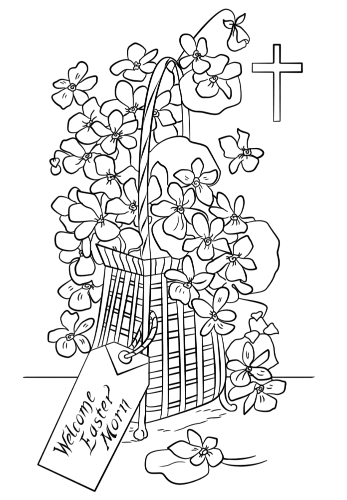 Desenho de Páscoa para colorir