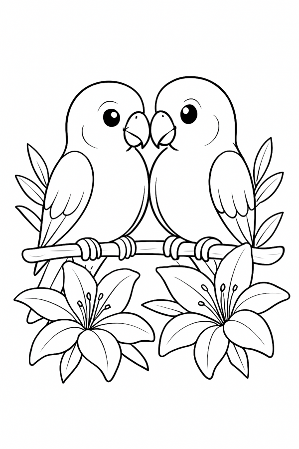 Desenho de Pássaros para colorir e imprimir: número 36