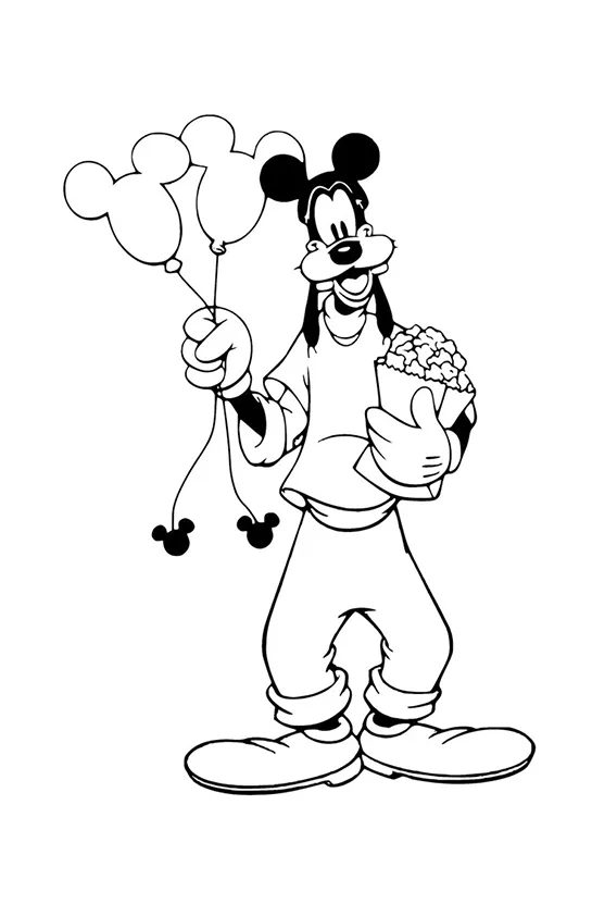 Desenho de Pateta para colorir e imprimir: número 1