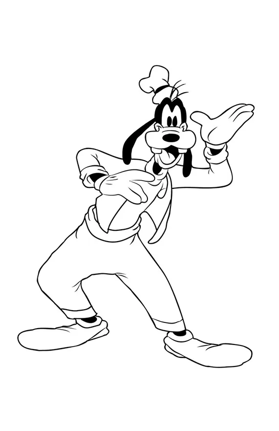 Desenho de Pateta para colorir e imprimir: número 3