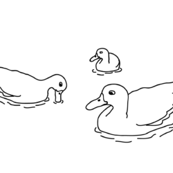 Desenho de Patinhos para colorir e imprimir: número 9