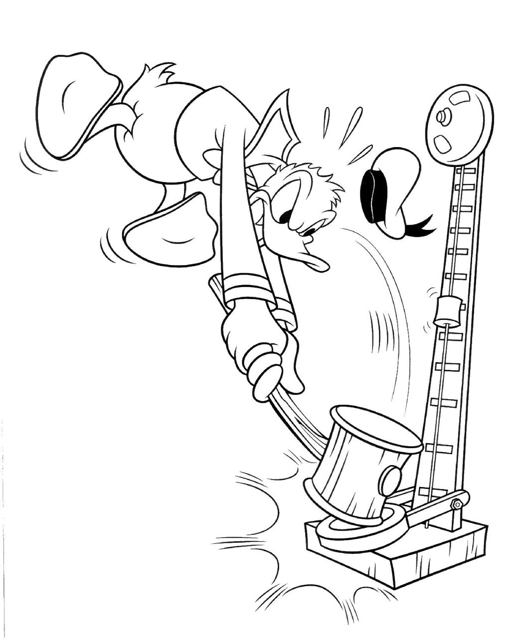Desenho de Pato Donald para colorir e imprimir: número 2