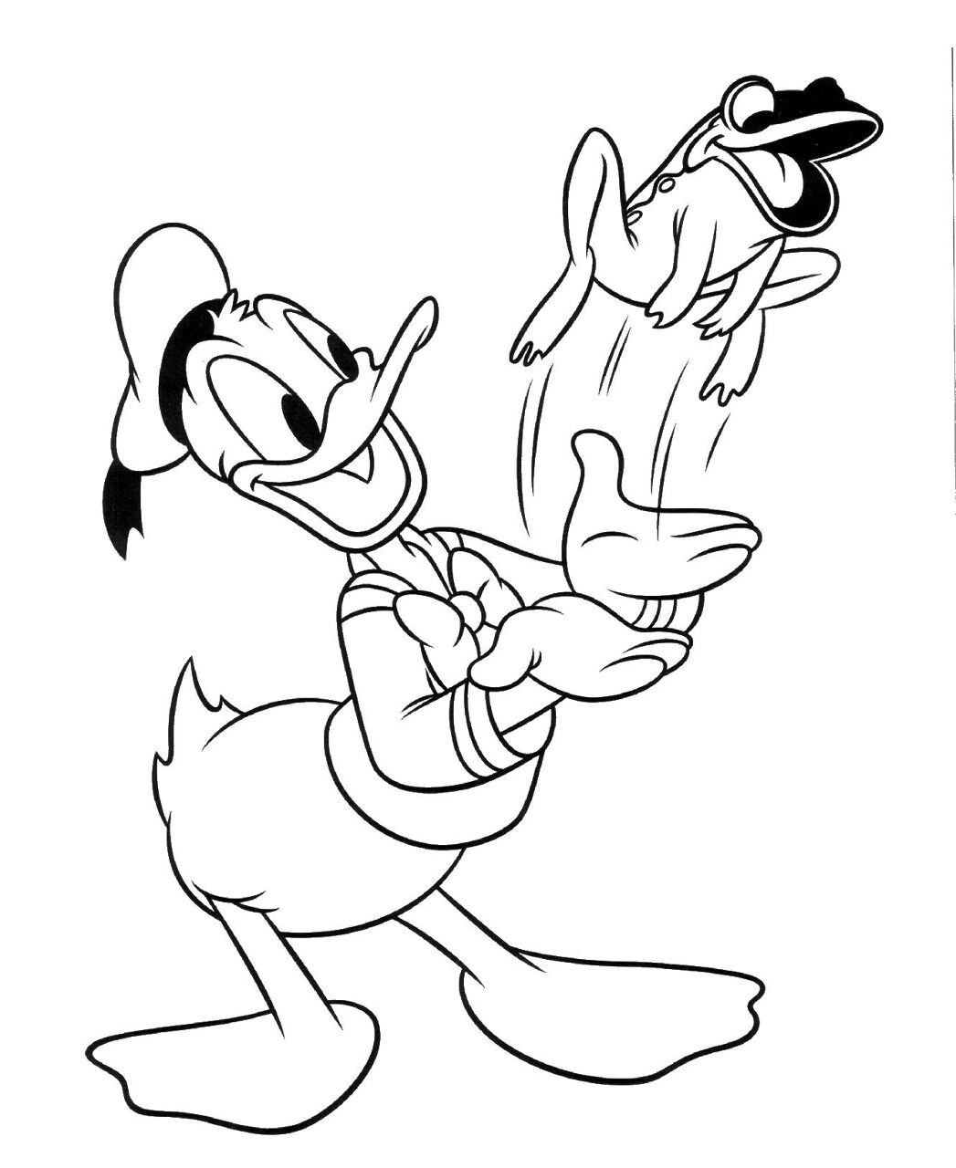 Desenho de Pato Donald para colorir e imprimir: número 3