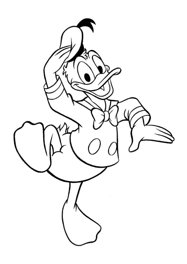 Desenho de Pato Donald para colorir e imprimir: número 8