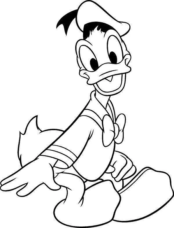 Desenho de Pato Donald para colorir e imprimir: número 9