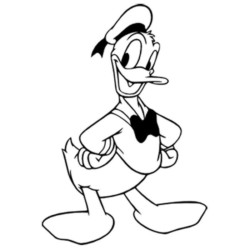 Desenho de Pato Donald para colorir e imprimir: número 10
