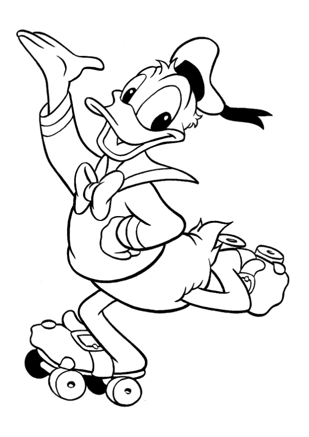 Desenho de Pato Donald para colorir e imprimir: número 12