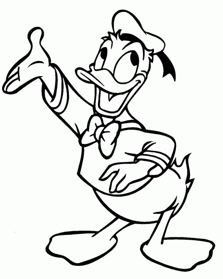 Desenho de Pato Donald para colorir e imprimir: número 13