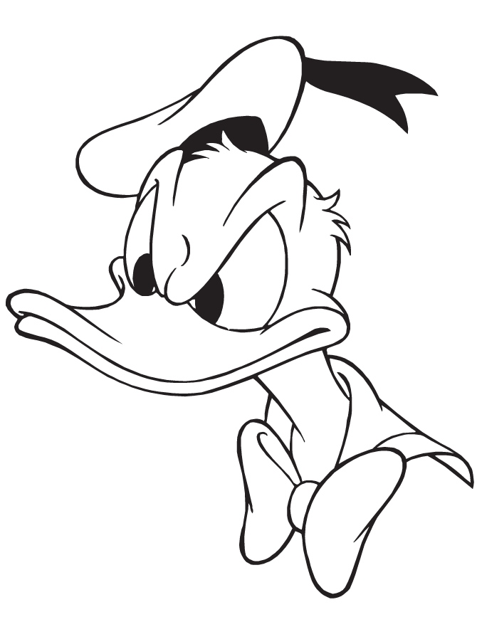 Desenho de Pato Donald para colorir e imprimir: número 14