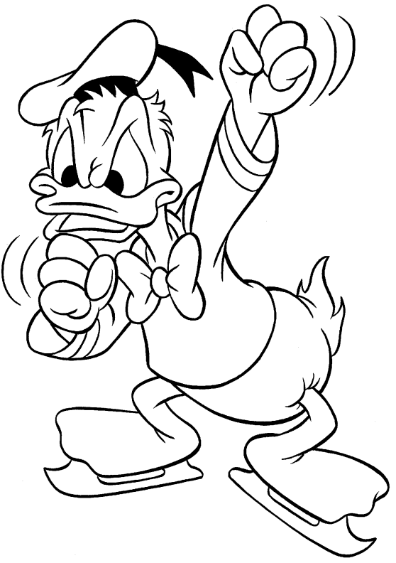 Desenho de Pato Donald para colorir e imprimir: número 17
