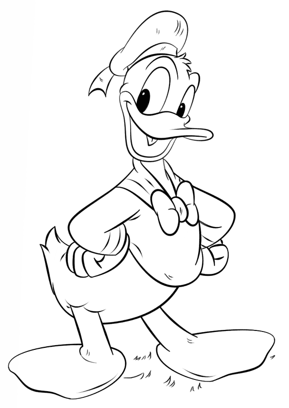 Desenho de Pato Donald para colorir e imprimir: número 18