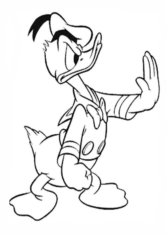 Desenho de Pato Donald para colorir e imprimir: número 21