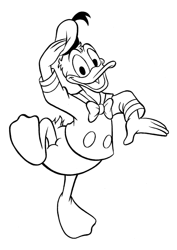 Desenho de Pato Donald para colorir e imprimir: número 28