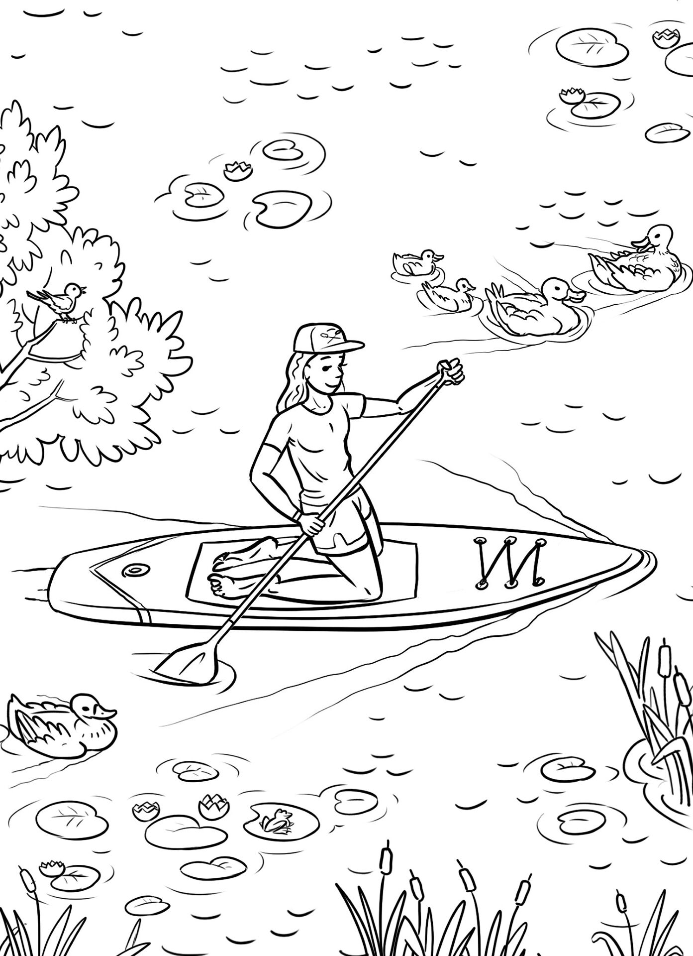 Desenho de Patos para colorir e imprimir: número 1