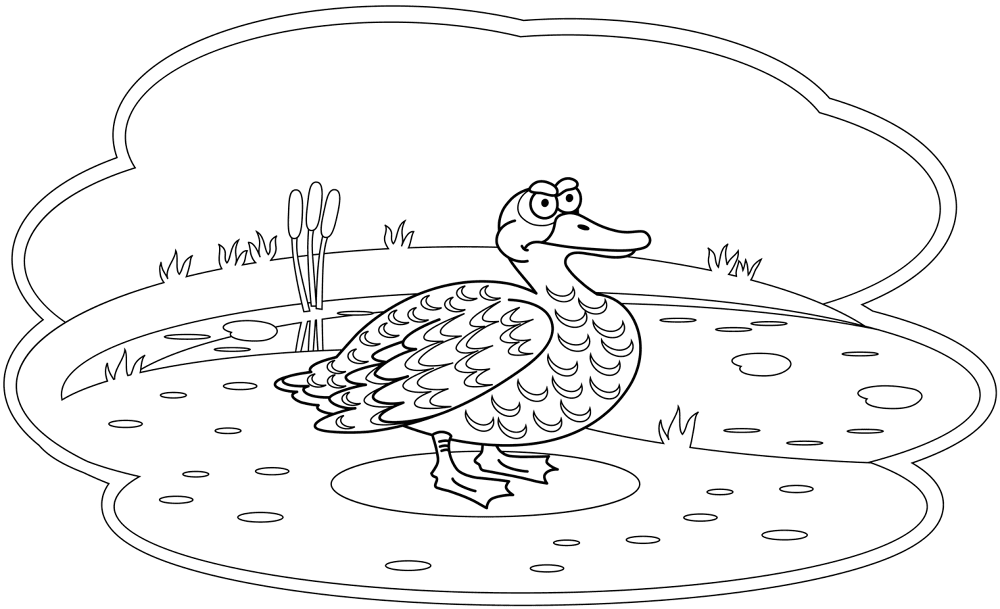 Desenho de Patos para colorir e imprimir: número 6