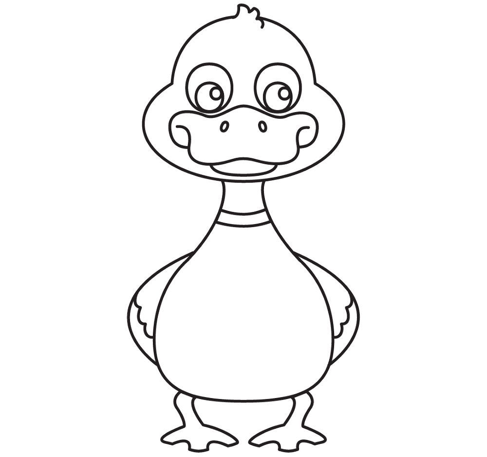Desenho de Patos para colorir e imprimir: número 10