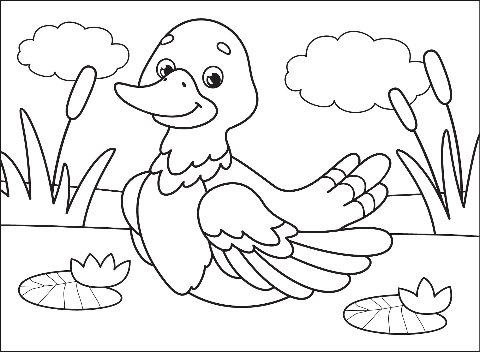Desenho de Patos para colorir e imprimir: número 37