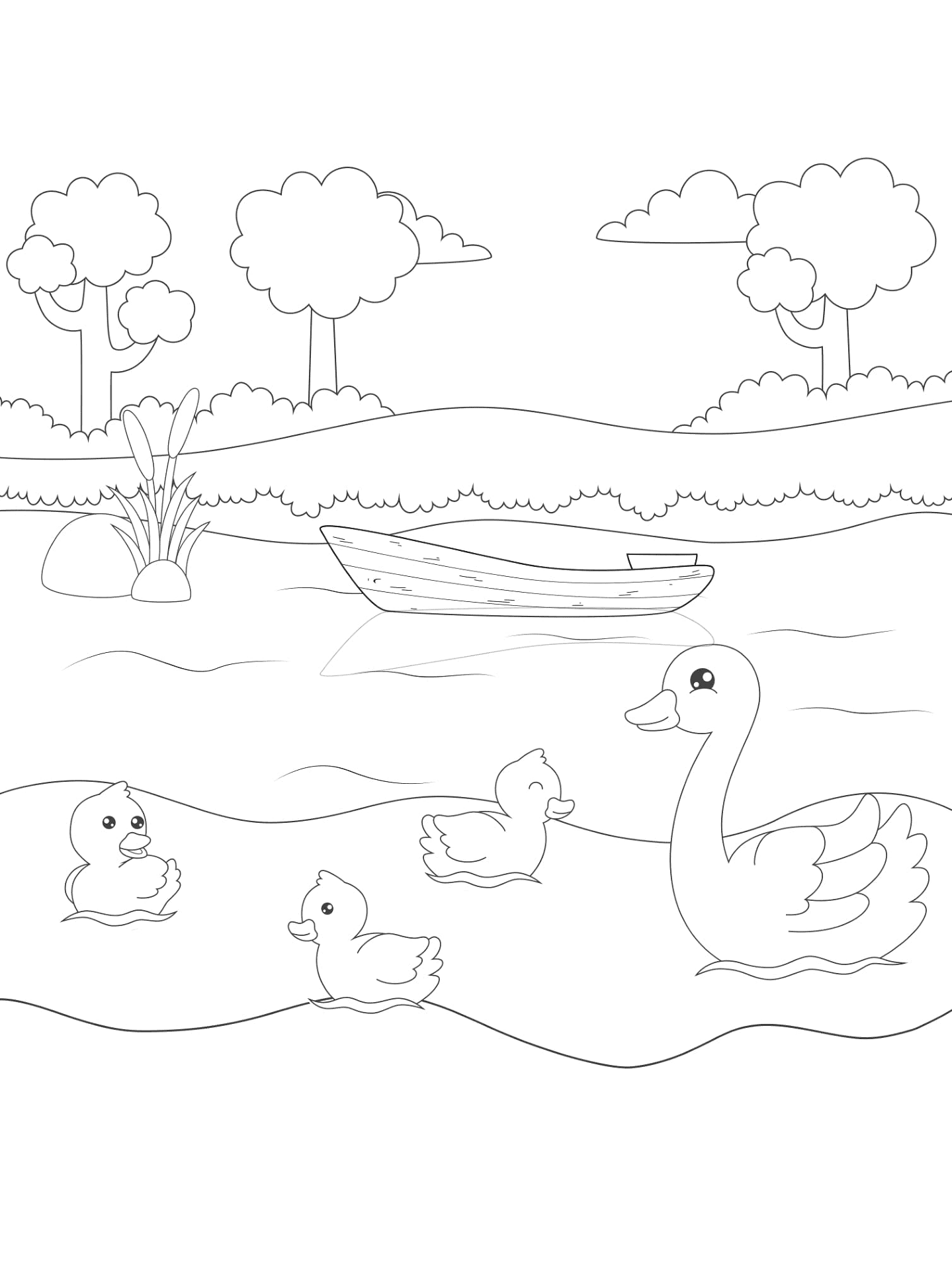 Desenho de Patos para colorir