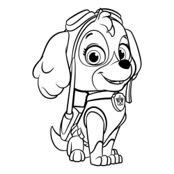 Desenho de Patrulha Canina para colorir e imprimir: número 1