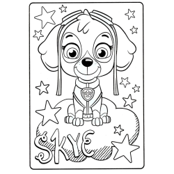 Desenho de Patrulha Canina para colorir e imprimir: número 3