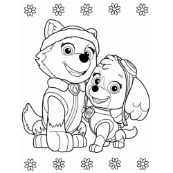 Desenho de Patrulha Canina para colorir e imprimir: número 4