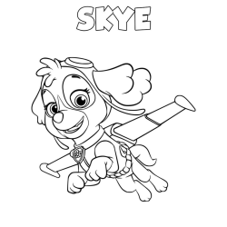 Desenho de Patrulha Canina para colorir e imprimir: número 5