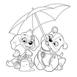 Desenho de Patrulha Canina para colorir e imprimir: número 17