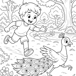 Desenho de Pavao para colorir e imprimir: número 3
