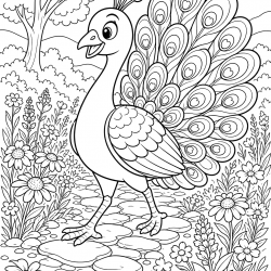 Desenho de Pavao para colorir e imprimir: número 8